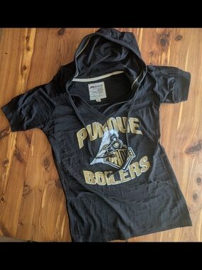 Pressbox Black & Gold Purdue Boilers Short Sleeve Hooded Tee
